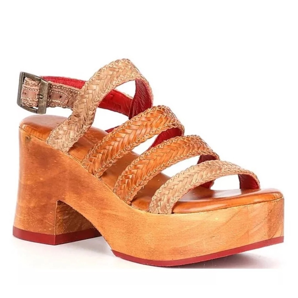 Bed Stu Voicing Braided Multi Brown Leather Platform Sandals shoe size 7.5